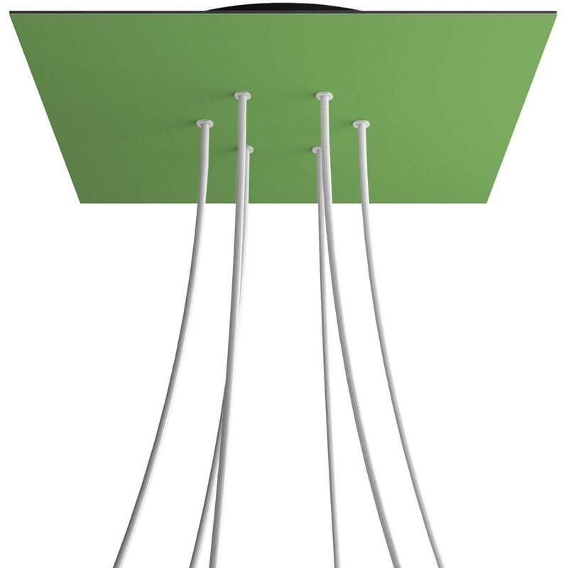 

Rosetón XXL Rose-One cuadrado, 400 mm con 6 agujeros y 4 agujeros laterales | Negro - Verde Prado - Verde Prado