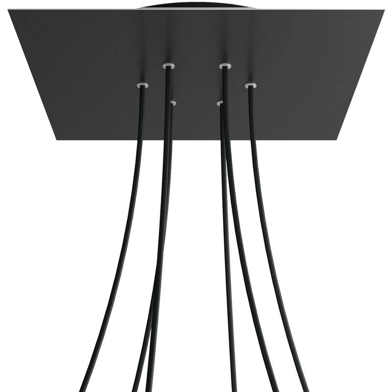 

Rosetón XXL Rose-One cuadrado, 400 mm con 6 agujeros y 4 agujeros laterales | Negro mate - Negro - Negro mate