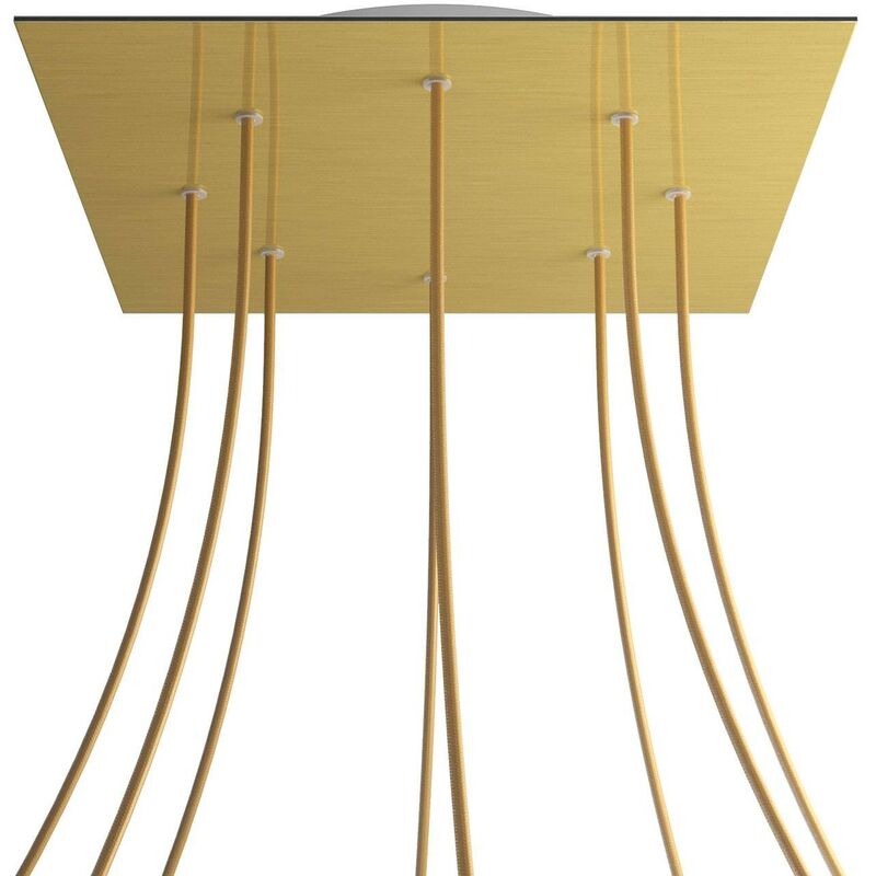 

Rosetón XXL Rose-One cuadrado, 400 mm con 8 agujeros y 4 agujeros laterales | Latón satinado - Blanco - Latón satinado