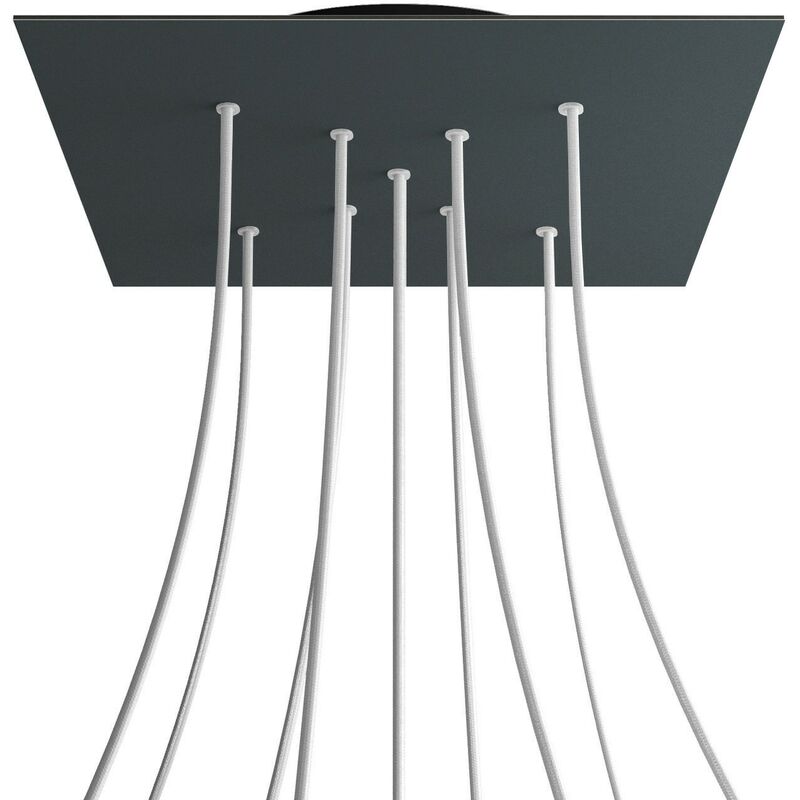 

Rosetón XXL Rose-One cuadrado, 400 mm con 9 agujeros en X y 4 agujeros laterales | Negro - Antracita - Antracita