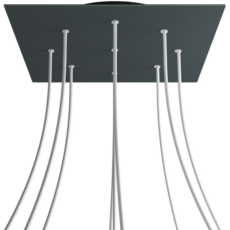 

Rosetón XXL Rose-One cuadrado, 400 mm con 9 agujeros y 4 agujeros laterales | Negro - Antracita - Antracita