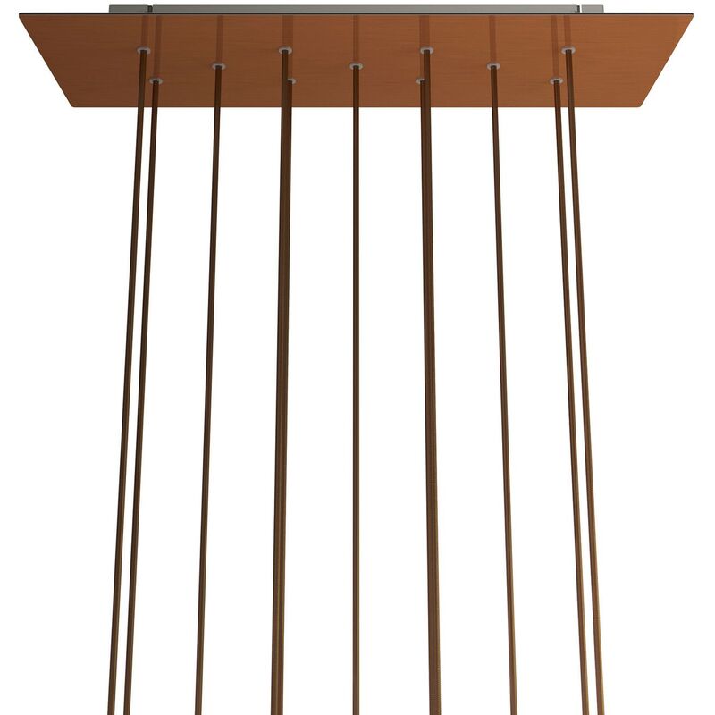 

Rosetón XXL Rose-One rectangular a 11 agujeros y 6 agujeros laterales, dimensiones 675 x 225 mm | Cobre satinado - Blanco - Cobre satinado
