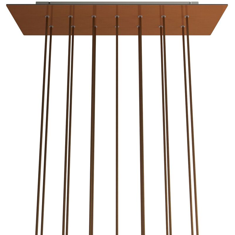 

Rosetón XXL Rose-One rectangular a 14 agujeros y 6 agujeros laterales, dimensiones 675 x 225 mm | Cobre satinado - Blanco - Cobre satinado