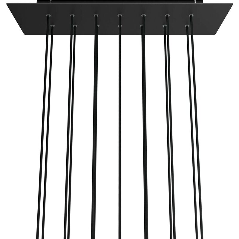 

Rosetón XXL Rose-One rectangular a 14 agujeros y 6 agujeros laterales, dimensiones 675 x 225 mm | Negro mate - Negro - Negro mate