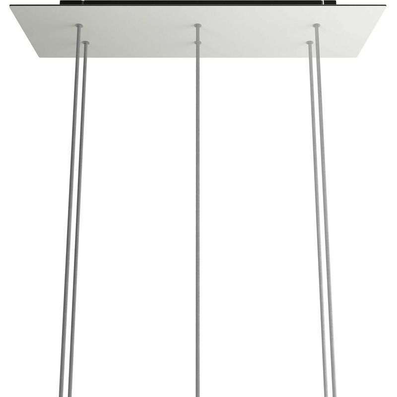

Rosetón XXL Rose-One rectangular a 6 agujeros y 6 agujeros laterales, dimensiones 675 x 225 mm | Blanco mate - Negro - Blanco mate