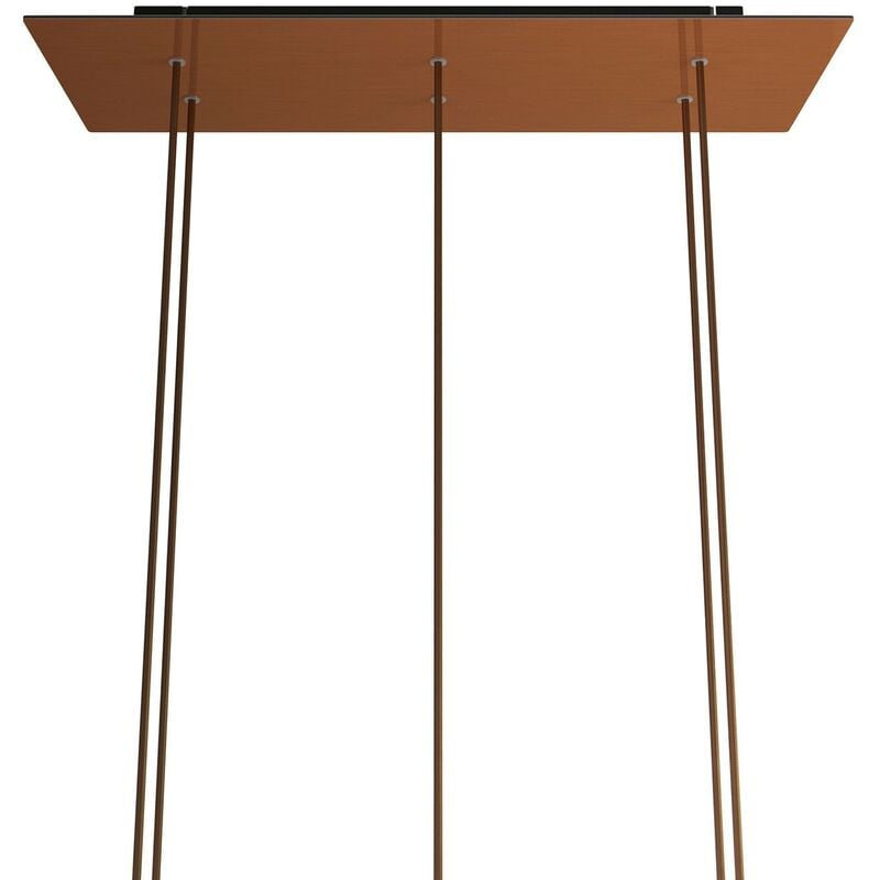 

Rosetón XXL Rose-One rectangular a 6 agujeros y 6 agujeros laterales, dimensiones 675 x 225 mm | Cobre satinado - Negro - Cobre satinado
