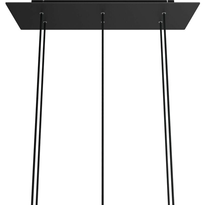 

Rosetón XXL Rose-One rectangular a 6 agujeros y 6 agujeros laterales, dimensiones 675 x 225 mm | Negro mate - Negro - Negro mate
