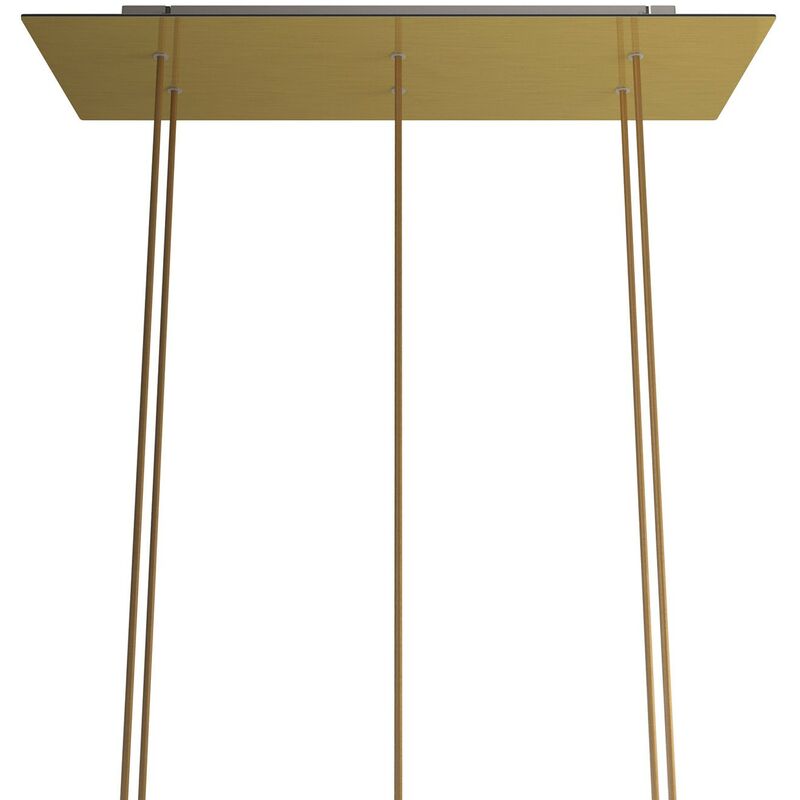 

Rosetón XXL Rose-One rectangular a 6 agujeros y 6 agujeros laterales, dimensiones 675 x 225 mm | Latón satinado - Blanco - Latón satinado