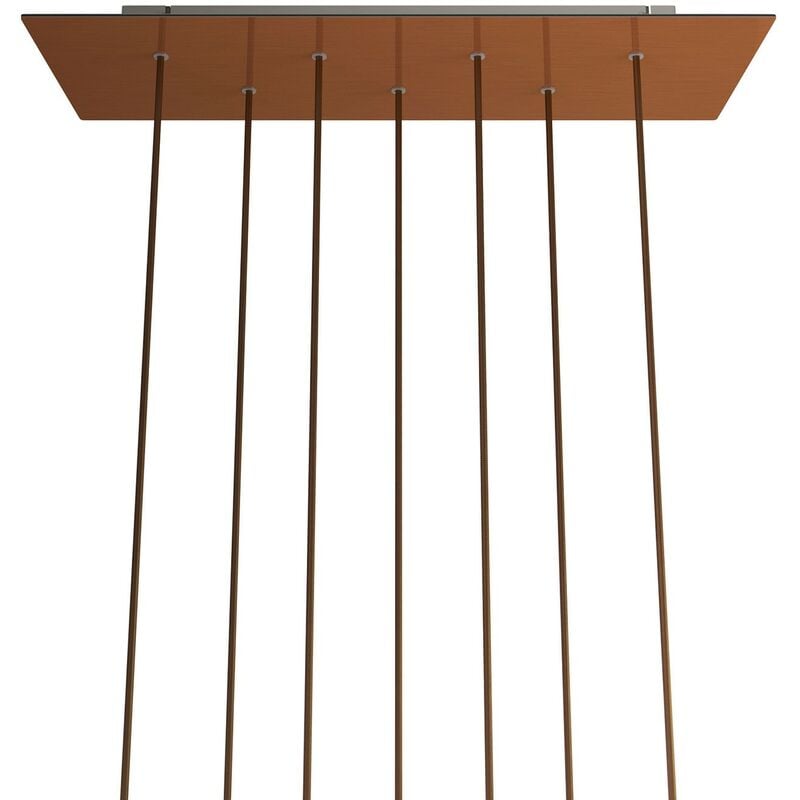 

Rosetón XXL Rose-One rectangular a 7 agujeros y 6 agujeros laterales, dimensiones 675 x 225 mm | Cobre satinado - Blanco - Cobre satinado