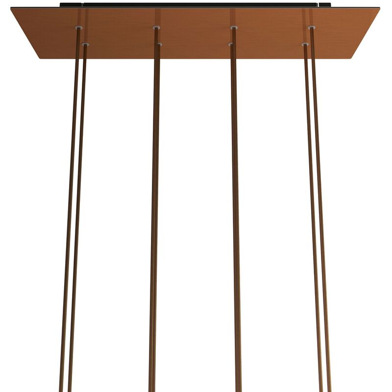 

Rosetón XXL Rose-One rectangular a 8 agujeros y 6 agujeros laterales, dimensiones 675 x 225 mm | Cobre satinado - Negro - Cobre satinado