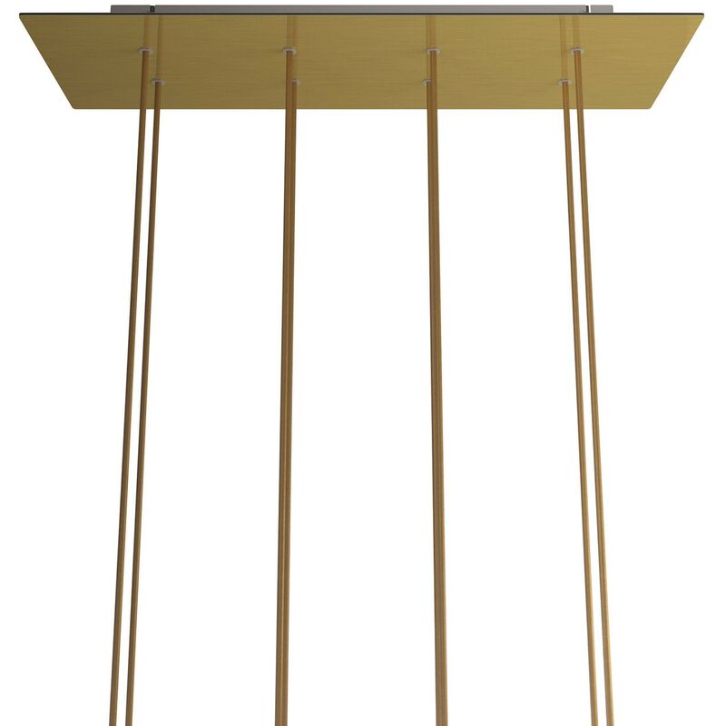 

Rosetón XXL Rose-One rectangular a 8 agujeros y 6 agujeros laterales, dimensiones 675 x 225 mm | Latón satinado - Blanco - Latón satinado