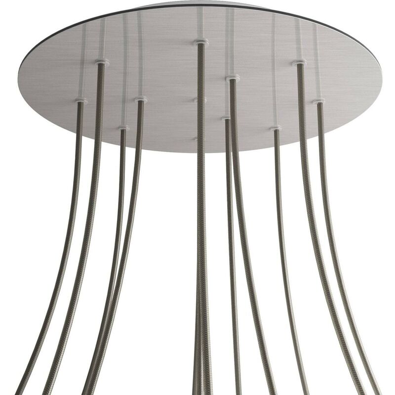 

Rosetón XXL Rose-One redondo, diámetro 400 mm con 12 agujeros y 4 agujeros laterales | Acero satinado - Blanco - Acero satinado