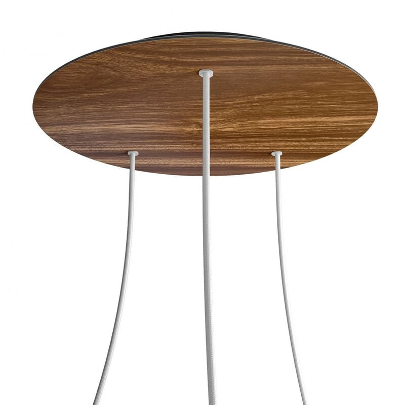 

Rosetón XXL Rose-One redondo, diámetro 400 mm con 3 agujeros y 4 agujeros laterales | Negro - Madera - Madera
