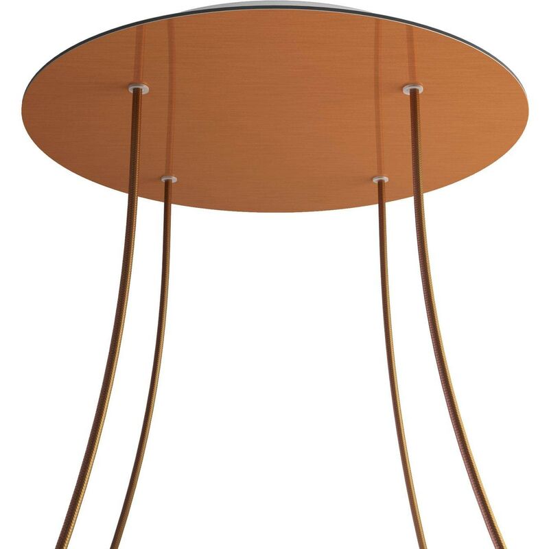 

Rosetón XXL Rose-One redondo, diámetro 400 mm con 4 agujeros y 4 agujeros laterales | Cobre satinado - Blanco - Cobre satinado