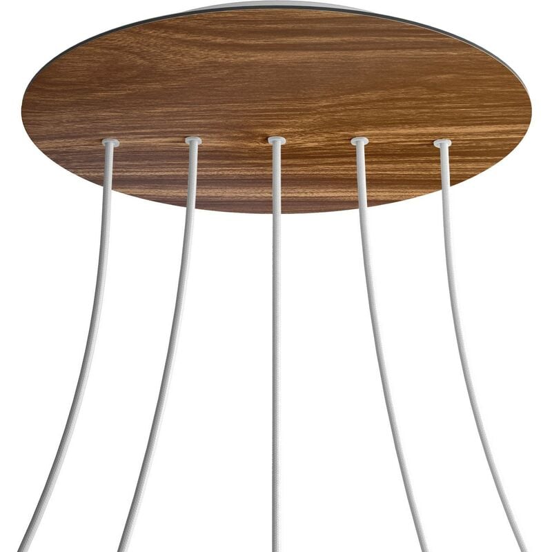 

Rosetón XXL Rose-One redondo, diámetro 400 mm con 5 agujeros en linea y 4 agujeros laterales | Blanco - Madera - Madera