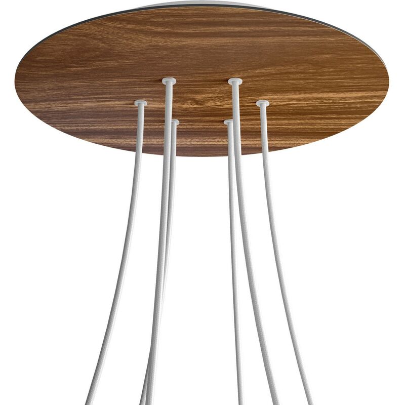 

Rosetón XXL Rose-One redondo, diámetro 400 mm con 6 agujeros y 4 agujeros laterales | Blanco - Madera - Madera