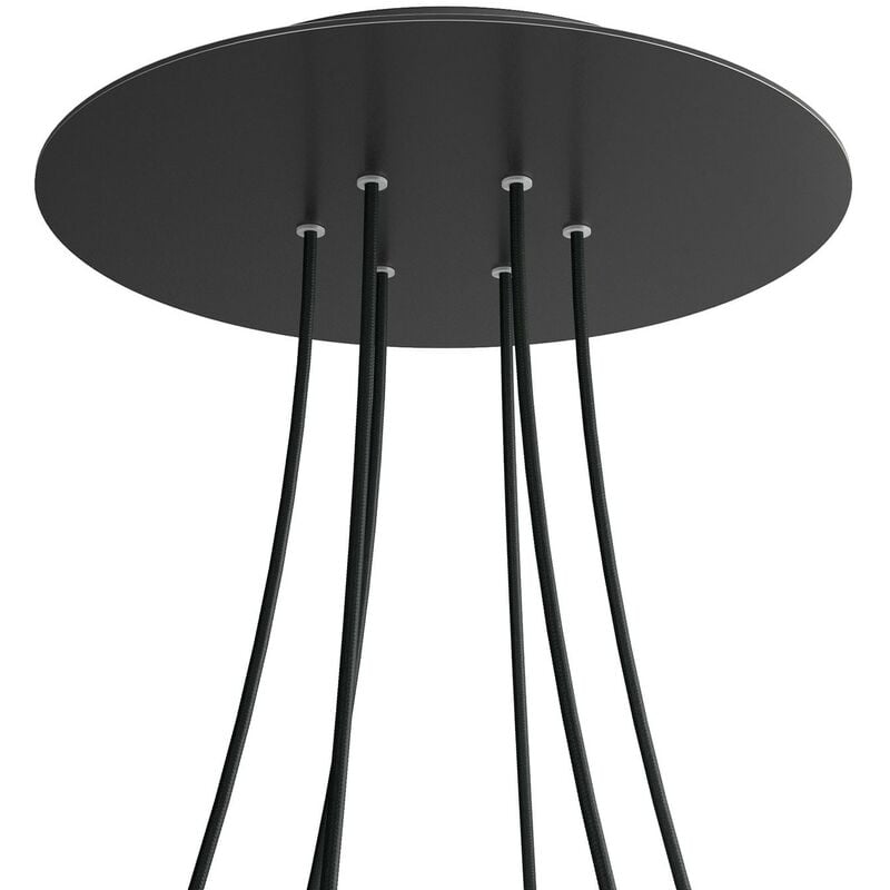 

Rosetón XXL Rose-One redondo, diámetro 400 mm con 6 agujeros y 4 agujeros laterales | Negro mate - Negro - Negro mate