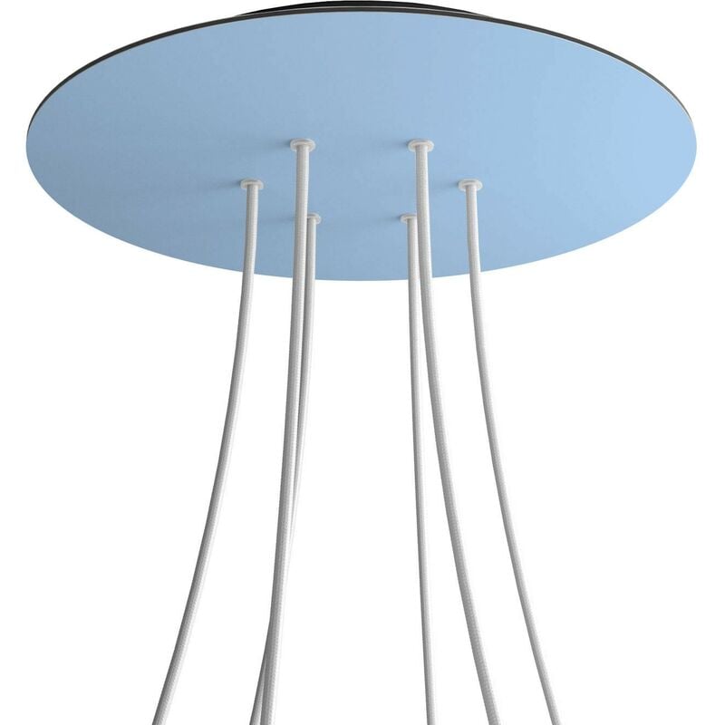 

Rosetón XXL Rose-One redondo, diámetro 400 mm con 6 agujeros y 4 agujeros laterales | Negro - Azul claro - Azul claro