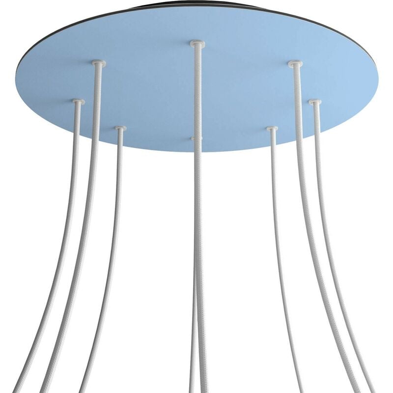 

Rosetón XXL Rose-One redondo, diámetro 400 mm con 8 agujeros y 4 agujeros laterales | Negro - Azul claro - Azul claro