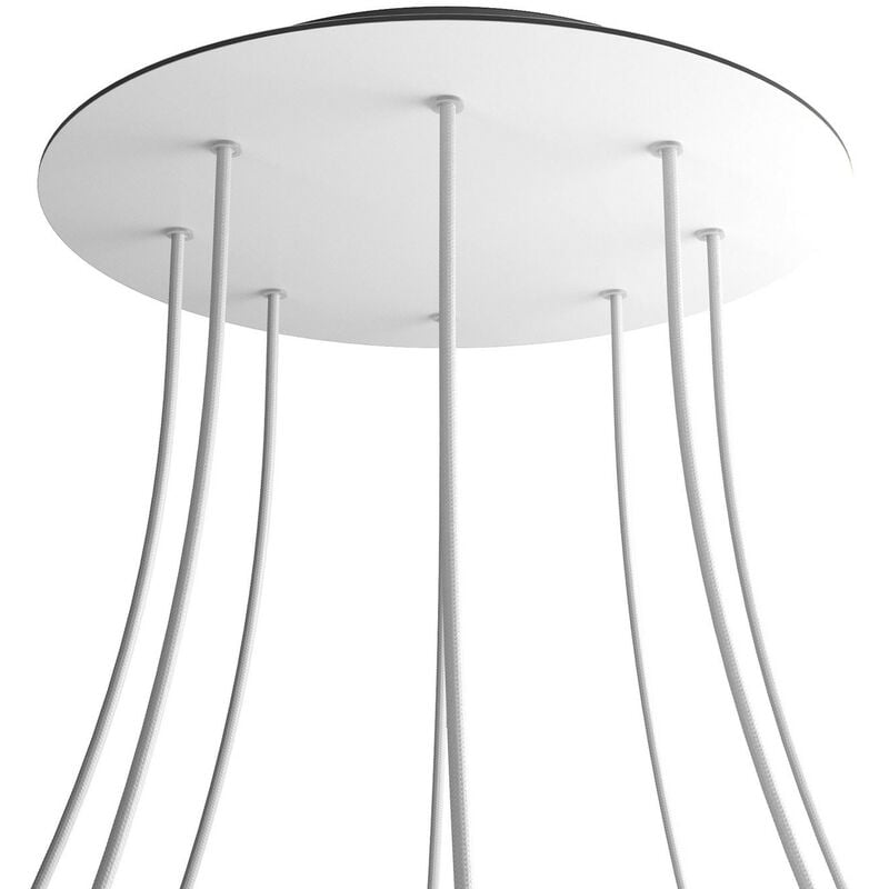 

Rosetón XXL Rose-One redondo, diámetro 400 mm con 8 agujeros y 4 agujeros laterales | Blanco mate - Negro - Blanco mate