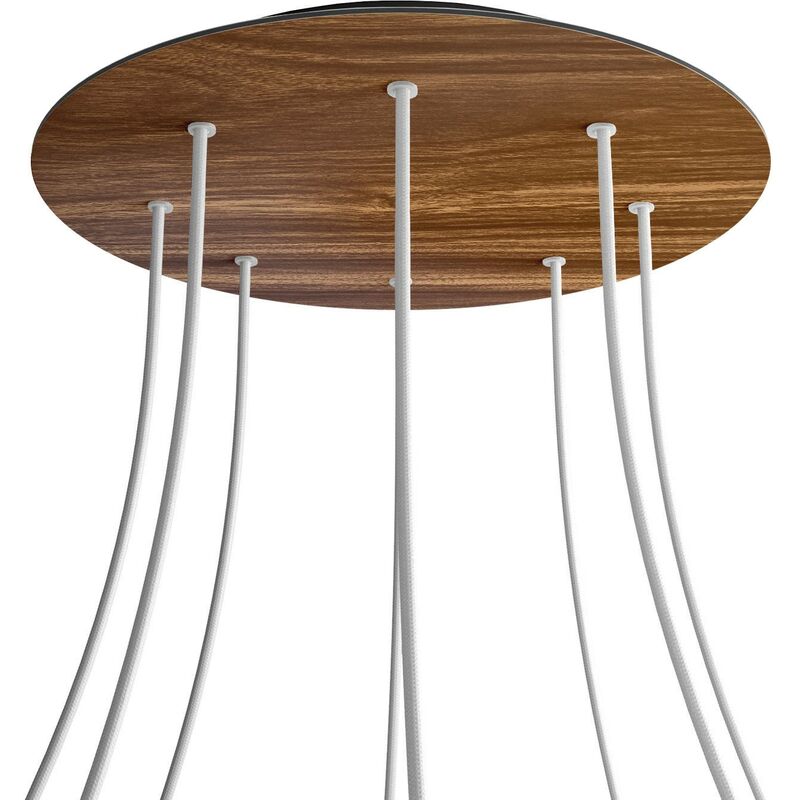 

Rosetón XXL Rose-One redondo, diámetro 400 mm con 8 agujeros y 4 agujeros laterales | Negro - Madera - Madera