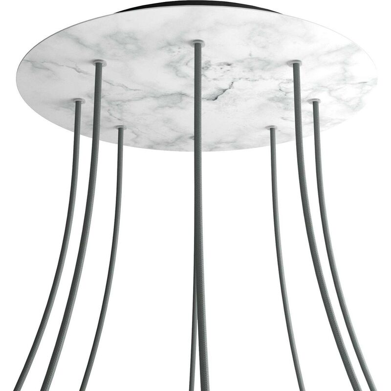 

Rosetón XXL Rose-One redondo, diámetro 400 mm con 8 agujeros y 4 agujeros laterales | Mármol Carrara - Negro - Mármol Carrara