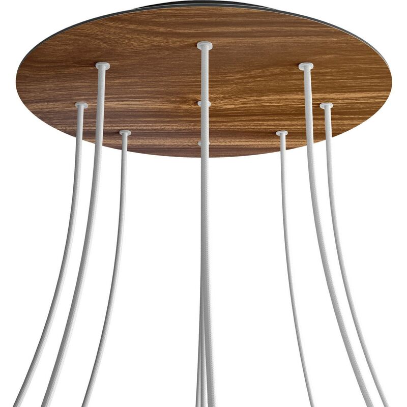 

Rosetón XXL Rose-One redondo, diámetro 400 mm con 9 agujeros y 4 agujeros laterales | Negro - Madera - Madera