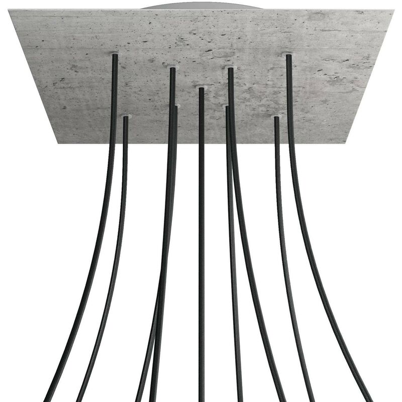 

Rosetón XXL Rose-One SMART cuadrado, 400mm con 9 agujeros en X - compatible con asistentes de voz | Cemento - Cemento