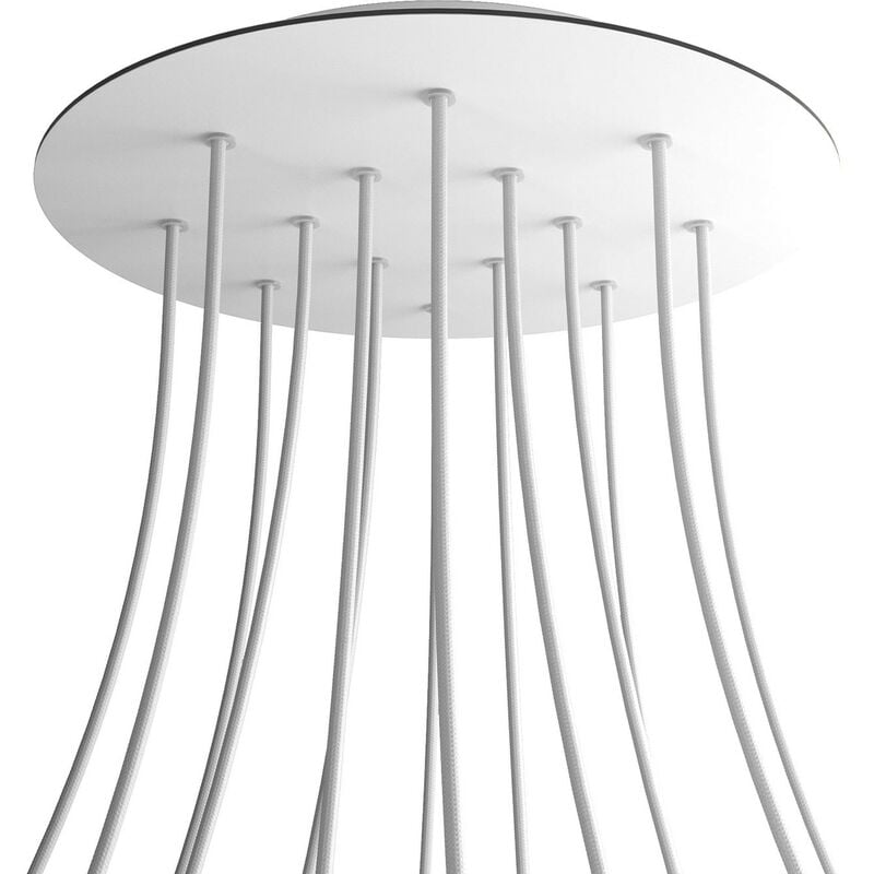 

Rosetón XXL Rose-One SMART redondo, diámetro 400 mm con 14 agujeros - compatible con asistentes de voz | Blanco mate - Blanco mate