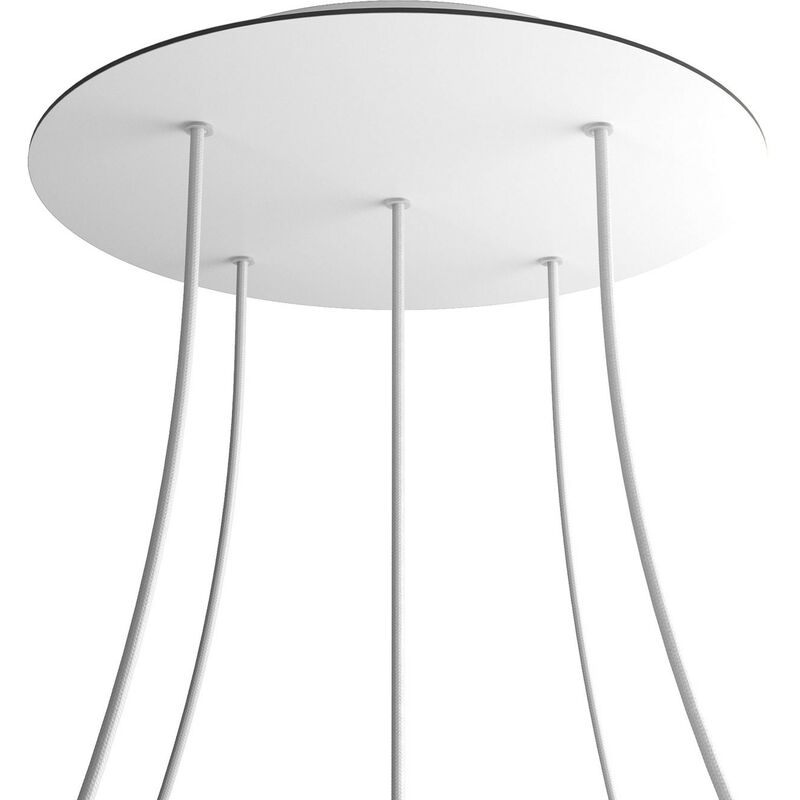 

Rosetón XXL Rose-One SMART redondo, diámetro 400 mm con 5 agujeros - compatible con asistentes de voz | Blanco mate - Blanco mate