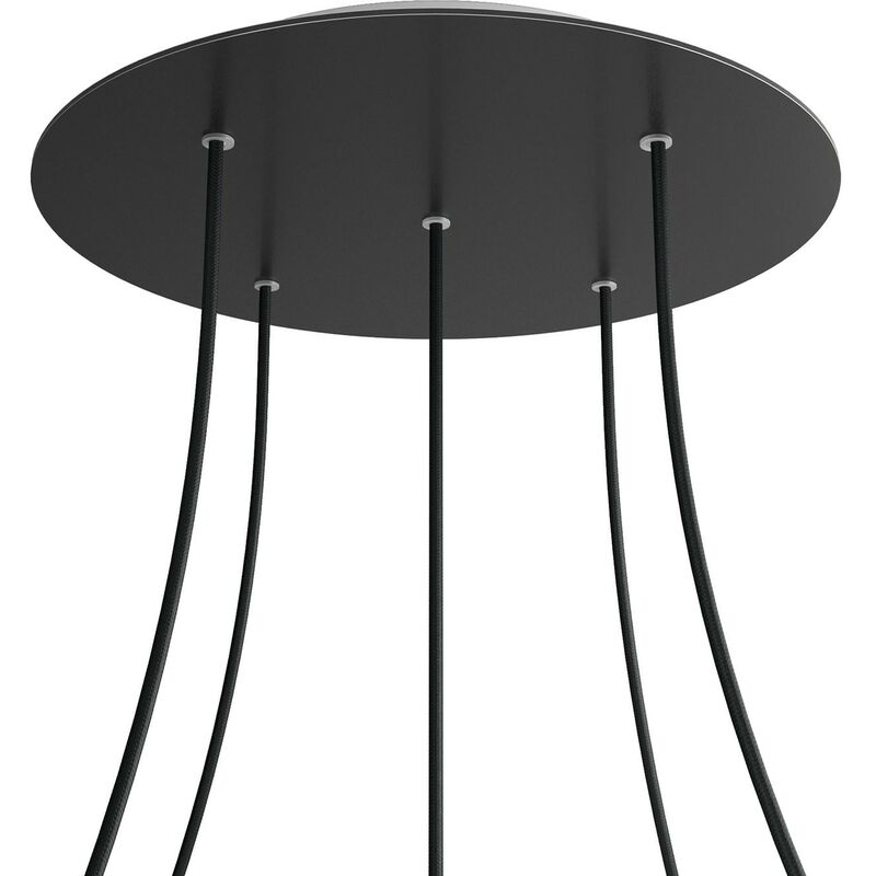 

Rosetón XXL Rose-One SMART redondo, diámetro 400 mm con 5 agujeros - compatible con asistentes de voz | Negro mate - Negro mate