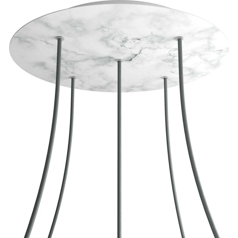 

Rosetón XXL Rose-One SMART redondo, diámetro 400 mm con 5 agujeros - compatible con asistentes de voz | Mármol Carrara - Mármol Carrara