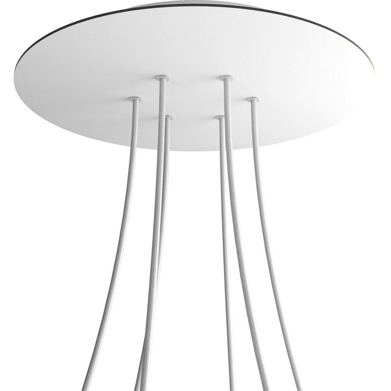 

Rosetón XXL Rose-One SMART redondo, diámetro 400 mm con 6 agujeros - compatible con asistentes de voz | Blanco mate - Blanco mate