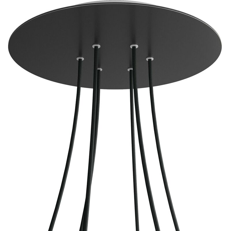 

Rosetón XXL Rose-One SMART redondo, diámetro 400 mm con 6 agujeros - compatible con asistentes de voz | Negro mate - Negro mate