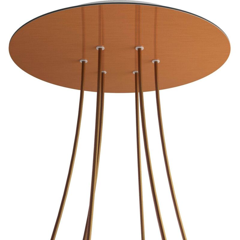 

Rosetón XXL Rose-One SMART redondo, diámetro 400 mm con 6 agujeros - compatible con asistentes de voz | Cobre satinado - Cobre satinado