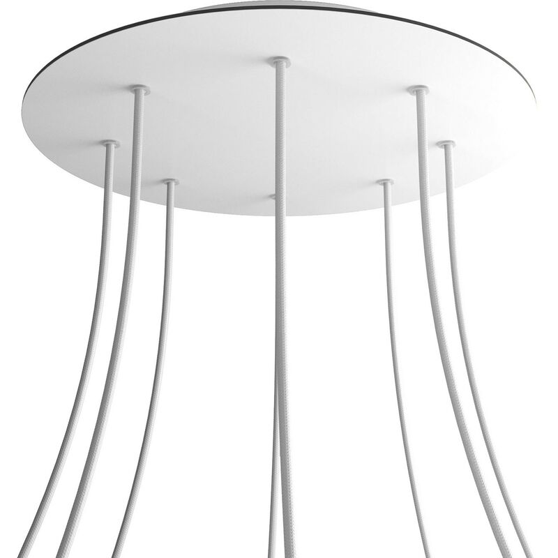 

Rosetón XXL Rose-One SMART redondo, diámetro 400 mm con 8 agujeros - compatible con asistentes de voz | Blanco mate - Blanco mate