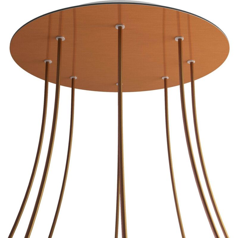 

Rosetón XXL Rose-One SMART redondo, diámetro 400 mm con 8 agujeros - compatible con asistentes de voz | Cobre satinado - Cobre satinado