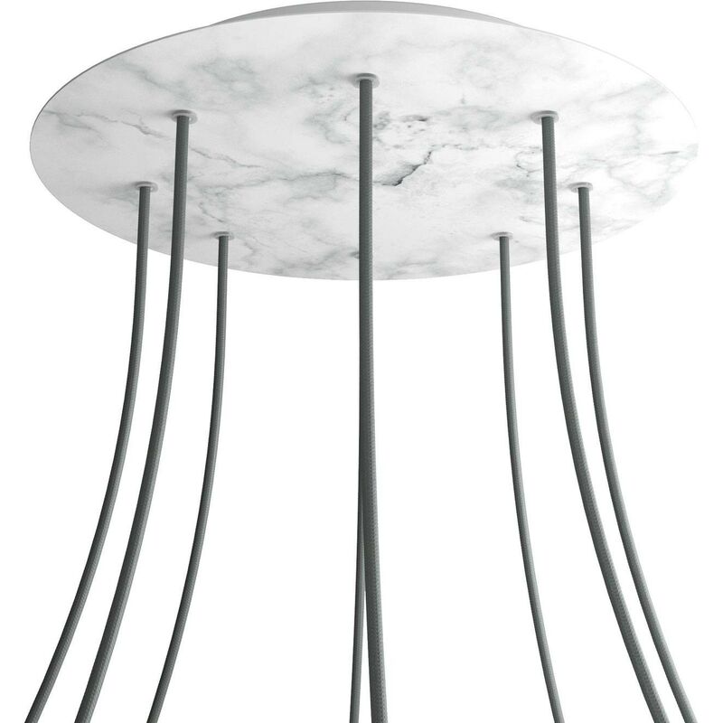 

Rosetón XXL Rose-One SMART redondo, diámetro 400 mm con 8 agujeros - compatible con asistentes de voz | Mármol Carrara - Mármol Carrara