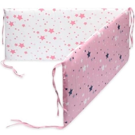 (Rose)Tour de lit bébé  - Motif d'impression - CB3010 130 x 30cm Rose