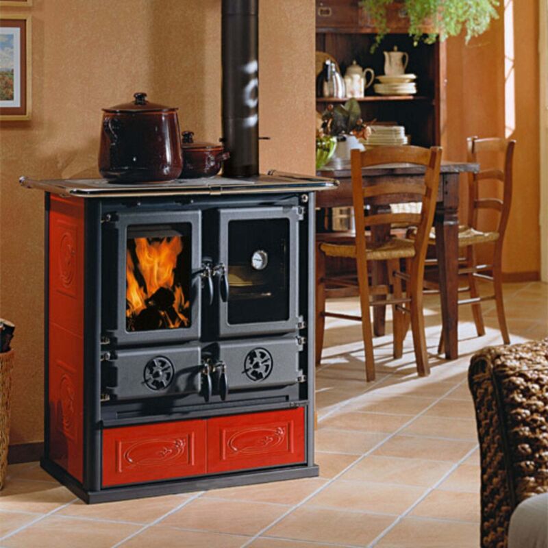 Nordica Stufa Cucina A Legna Con Forno 7,2kw Rosetta Liberty Bordea...