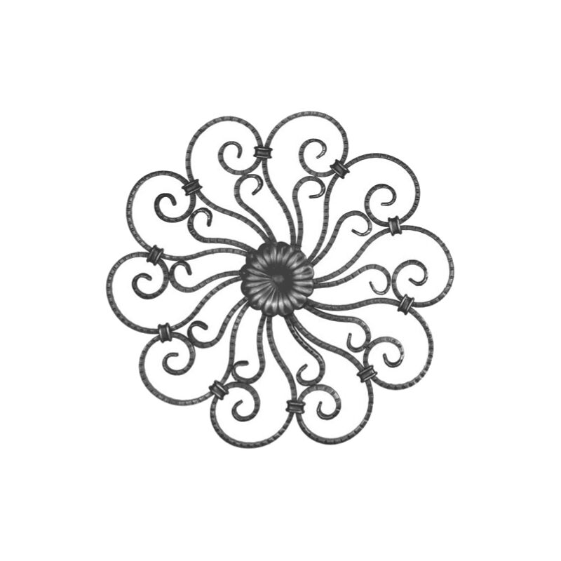 Rosette - Hauteur 445mm largeur 445mm section en fer plat strié de 16x6mm - Fer forgé - à souder Deco Fer Forge