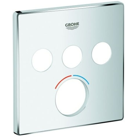 Rosette 46996 eckig für Mischer mit 3 Absperrventilen chrom