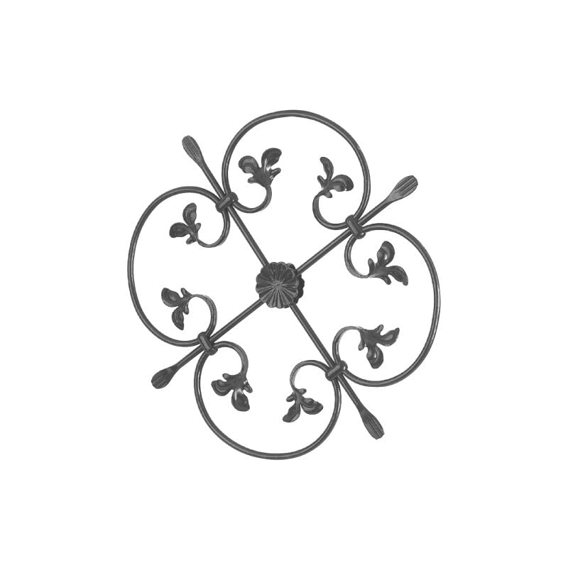 Rosette - Hauteur 530mm largeur 530mm section en rond Ø10mm- Fer forgé - à souder Deco Fer Forge
