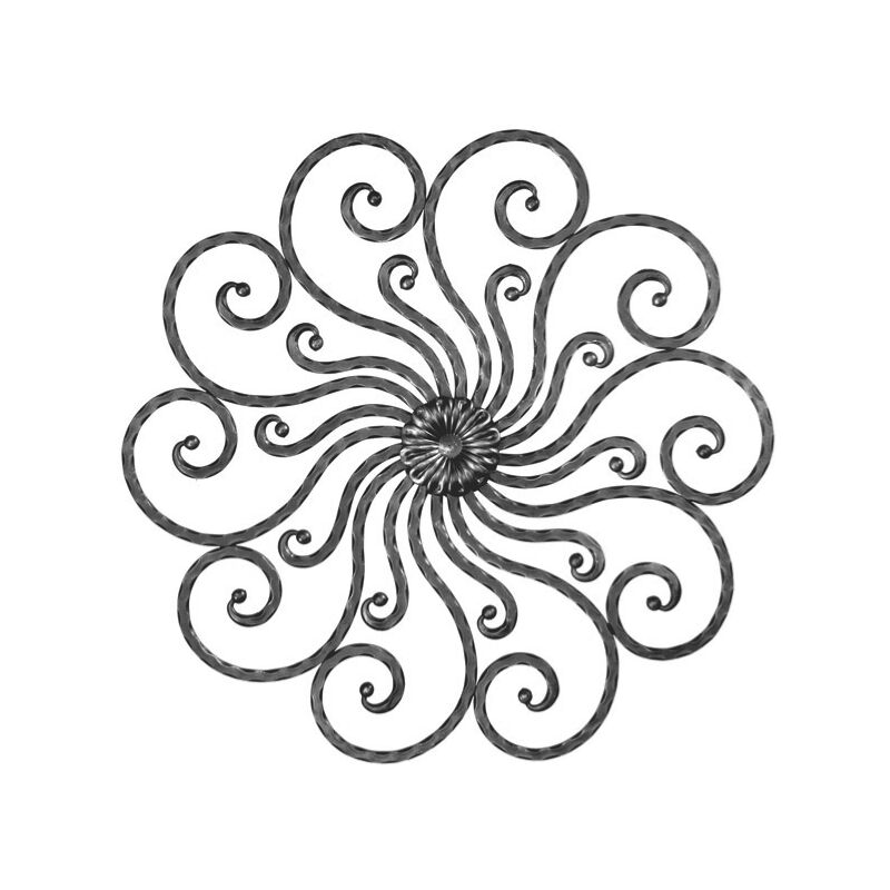 Rosette - Hauteur 780mm largeur780mm en carré de 14mm martelé - Fer forgé - à souder Deco Fer Forge