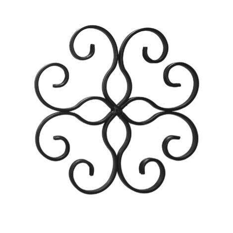 Rosette circulaire - Hauteur 250mm largeur 250mm section en fer plat de 12x4mm - Fer forgé - À souder - DECO FER FORGE