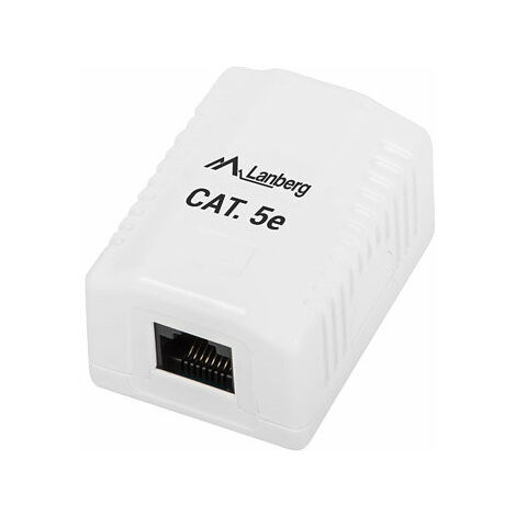 Rosette de surface lanberg cat.5e utp 1x rj45 socket blanco