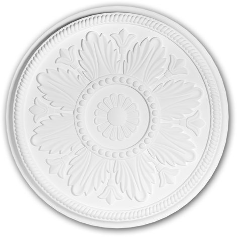 Rosette PROFHOME 156037 Zierelement Deckenelement Neo-Klassizismus-Stil weiß Ø 33 cm - weiß