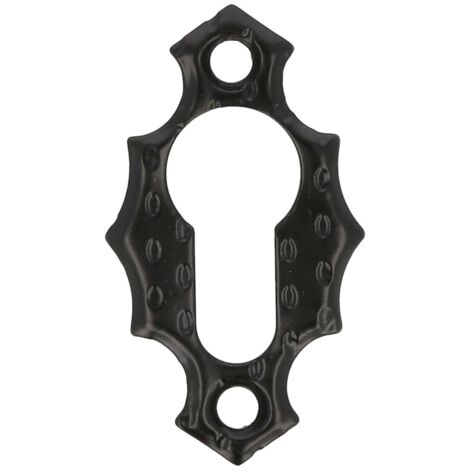 Rosette schmiedeeisernes Design BB PZ Tür-Möbelrosette Schlüsselrosette Schwarz Buntbart