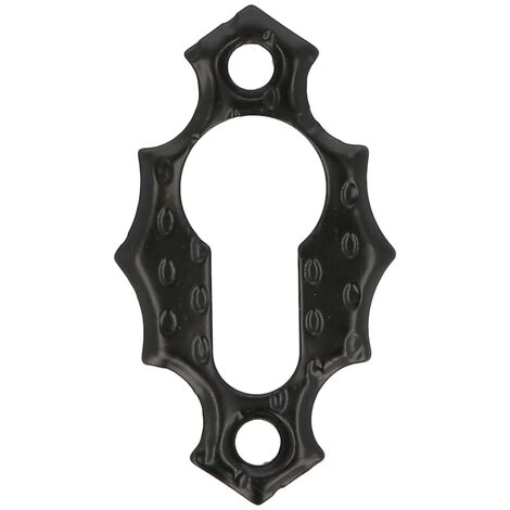 Rosette schmiedeeisernes Design BB PZ Tür-Möbelrosette Schlüsselrosette Schwarz Profilzylinder