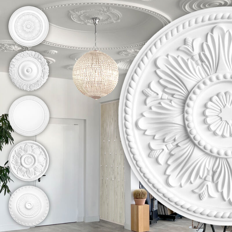 Rosette Stucco - Rosette de plafond en mousse dure de pu, robuste Hexim Perfect Série 1: B3018 - ø 460mm